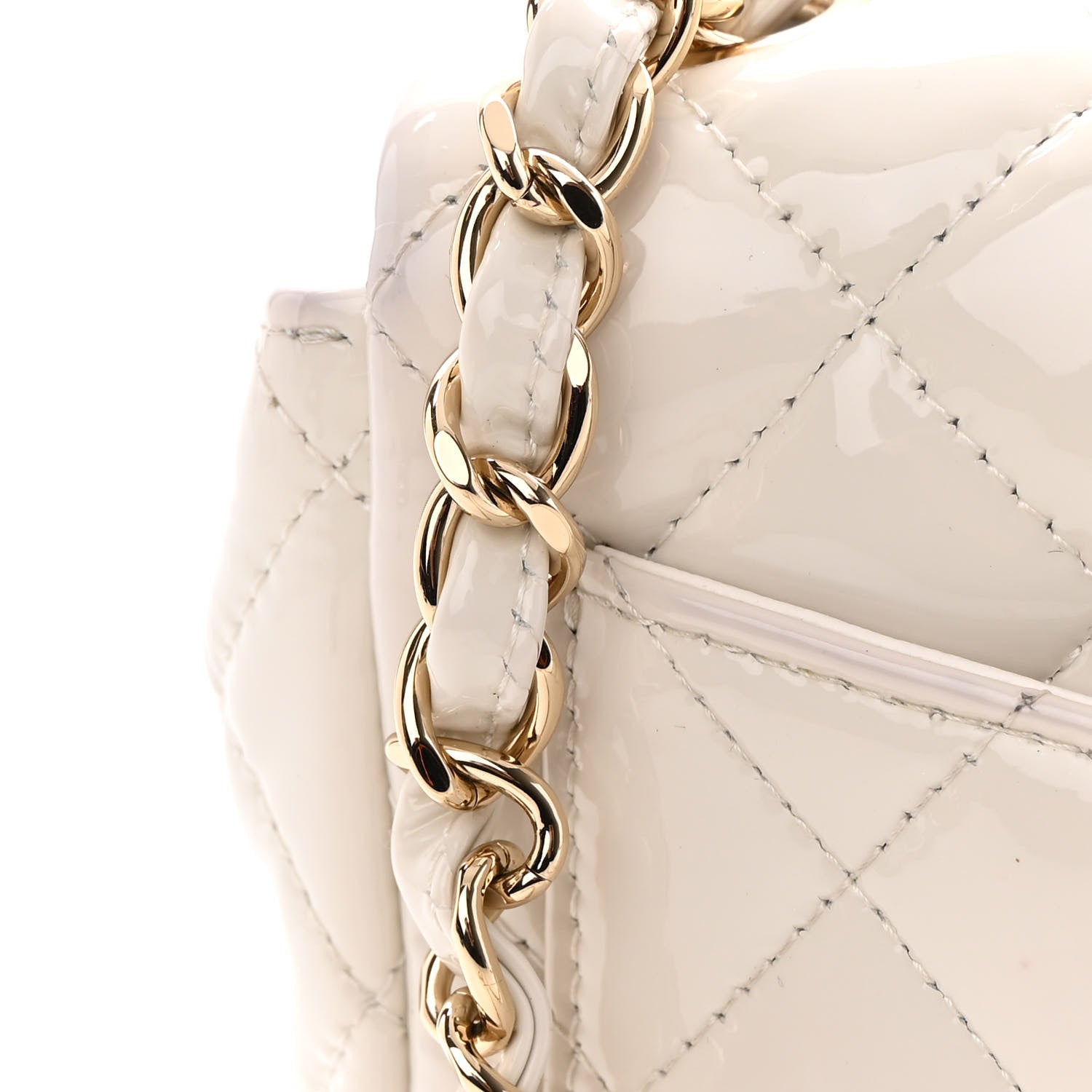 Chanel Patent Quilted Mini Square Flap White 16 of 17