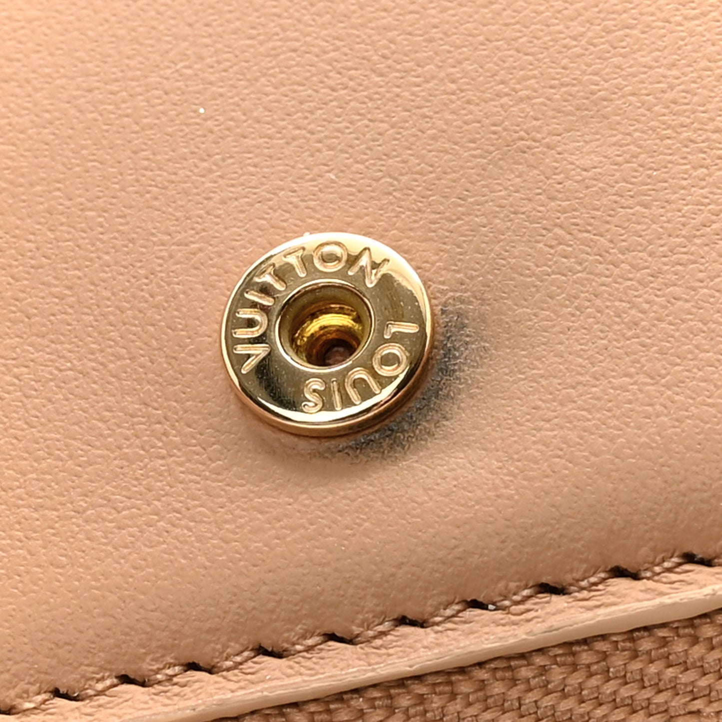 Lambskin Embossed Monogram Lou Coussin Wallet Camel