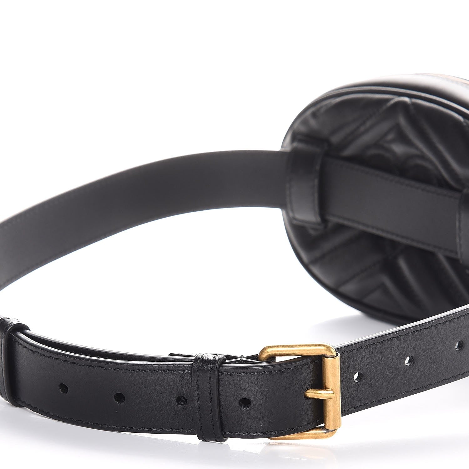 Gucci Calfskin Matelasse GG Marmont Belt Bag 85 34 Black 8 of 9