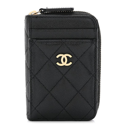 Chanel Caviar Quilted Zip Card Holder Black 1 of 12