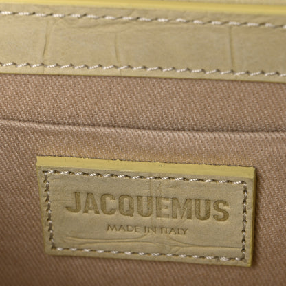 Jacquemus Nubuck Crocodile Embossed Le Chiquito Long Light Yellow 6 of 9