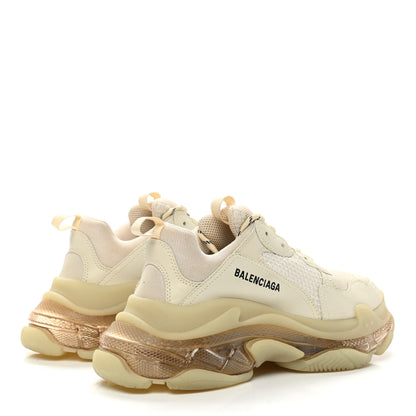 Balenciaga Fabric Mesh Clear Sole Mens Triple S Sneakers 42 Beige 4 of 10