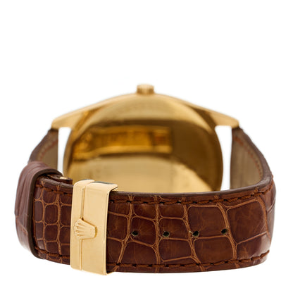 Rolex 18K Yellow Gold Alligator 38mm Cellini Manual Winding Watch Champagne 4243 5 of 6