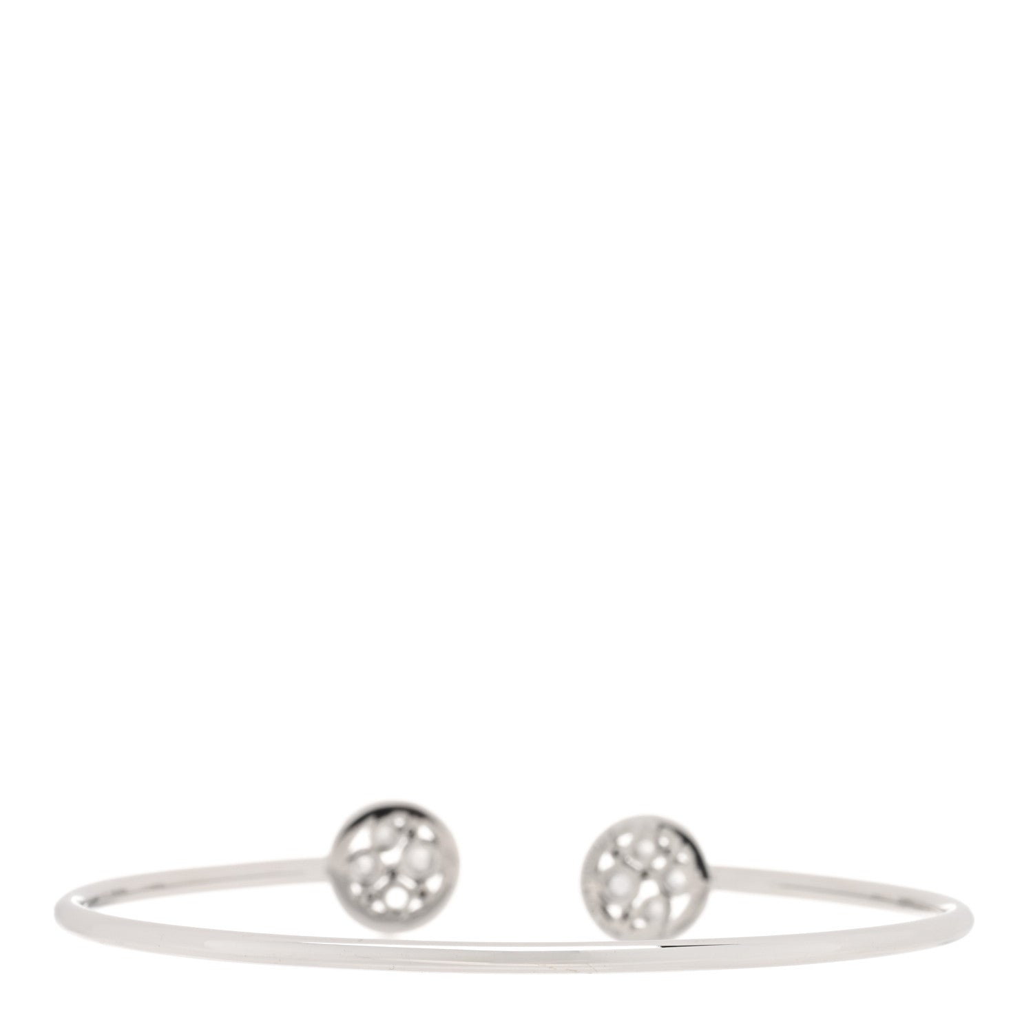 Tiffany 18K White Gold Diamond Cobblestone Wire Bracelet 2 of 4