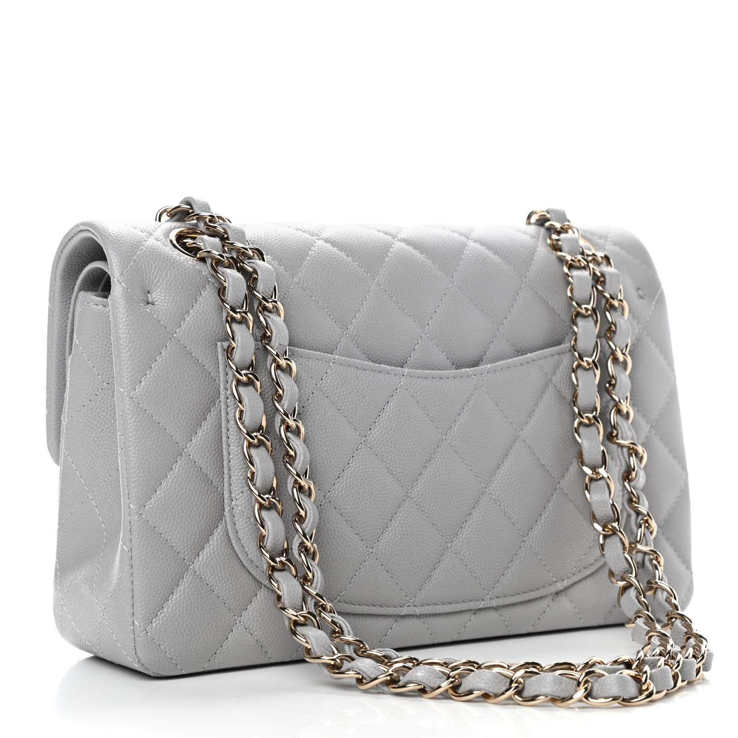 Chanel Caviar Quilted Small Double Flap Grey 2 of 4