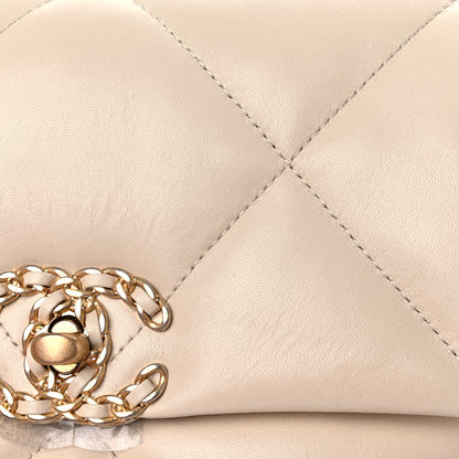 Chanel Lambskin Quilted Medium Chanel 19 Flap Light Beige 10 of 11