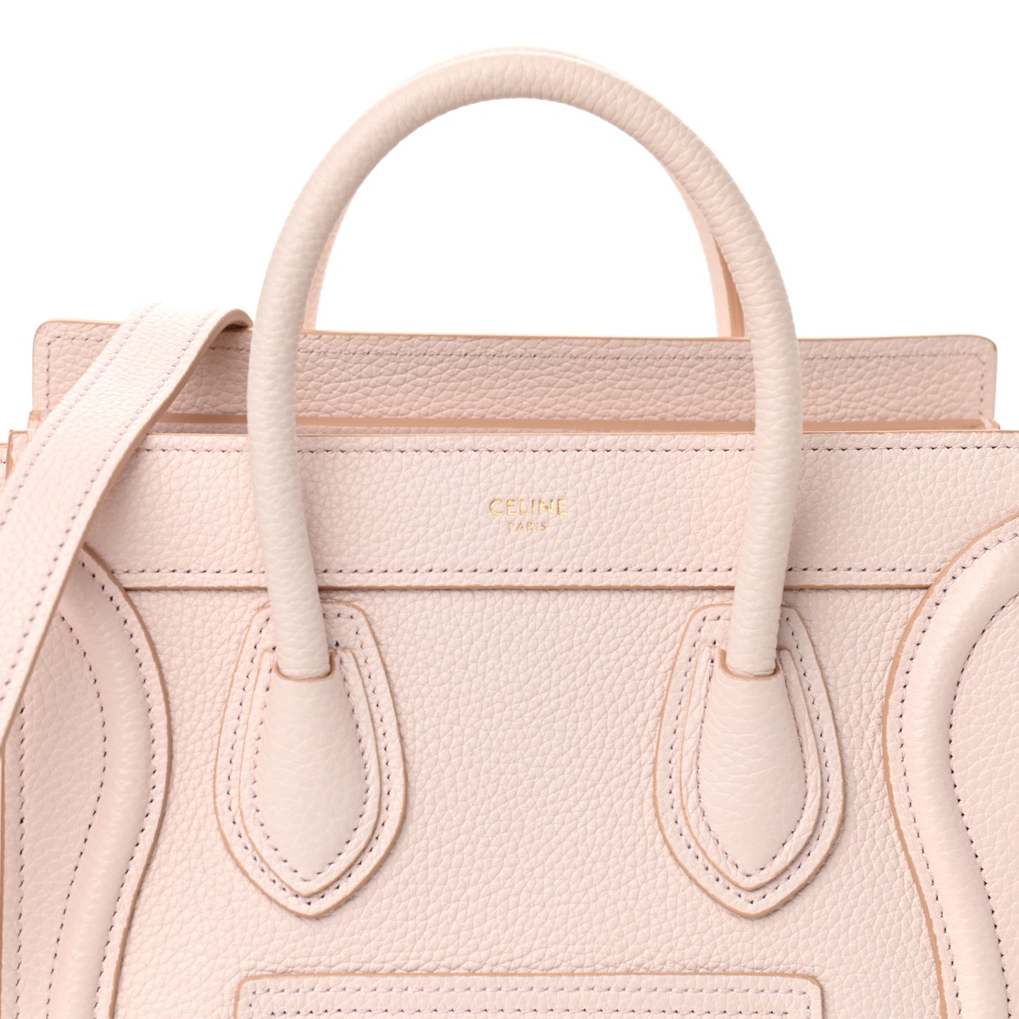 Drummed Calfskin Nano Luggage Pale Pink