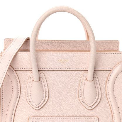 Celine Drummed Calfskin Nano Luggage Pale Pink 8 of 10