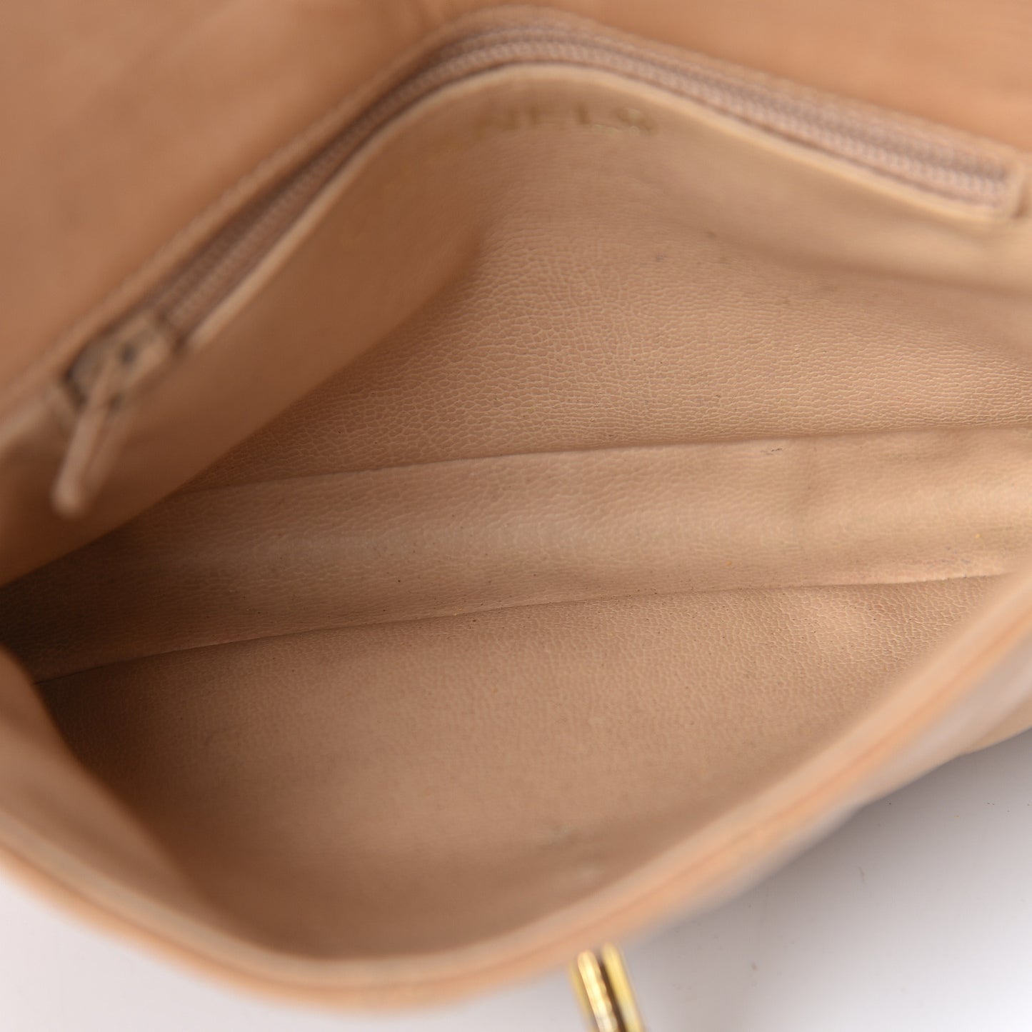 Lambskin Quilted Flap Waist Belt Bag Beige