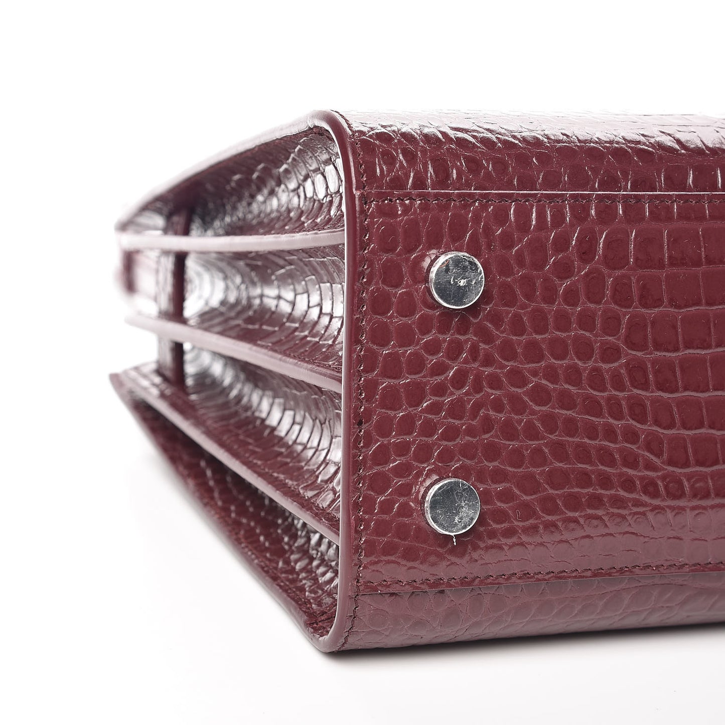 Calfskin Crocodile Embossed Baby Sac De Jour Rouge