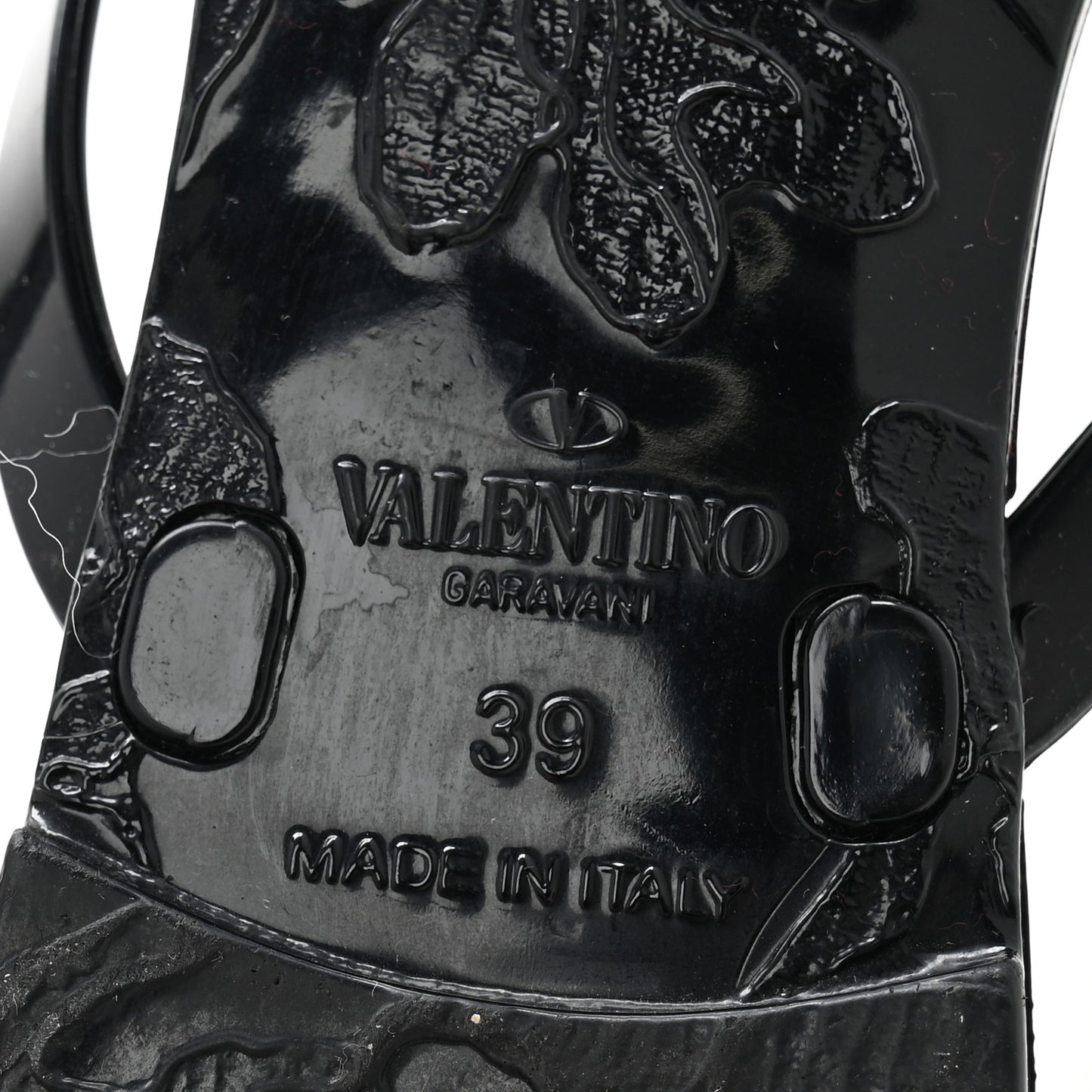 PVC Jelly Rockstud Bow Thong Sandals 39 Black