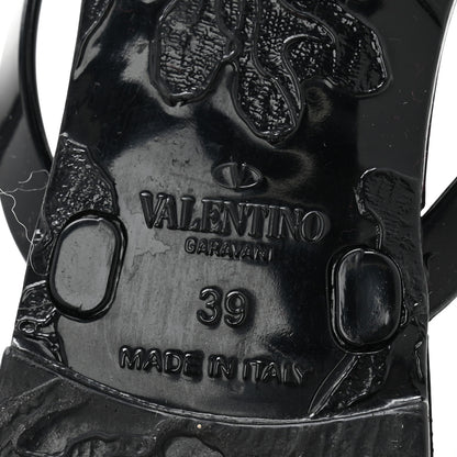 Valentino Garavani PVC Jelly Rockstud Bow Thong Sandals 39 Black 7 of 9