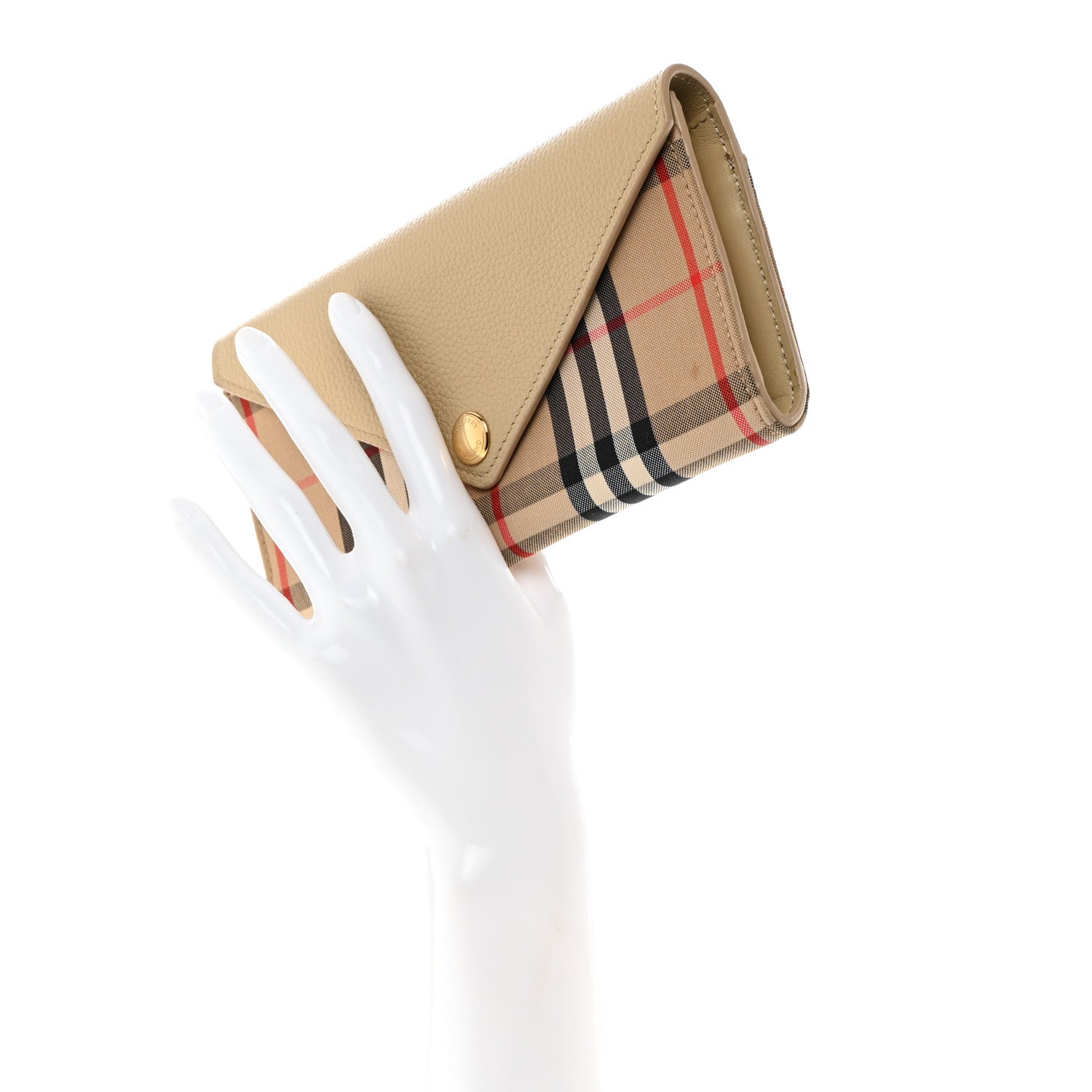 Burberry Vintage Check Grain Calfskin Halton Wallet Beige 2 of 9