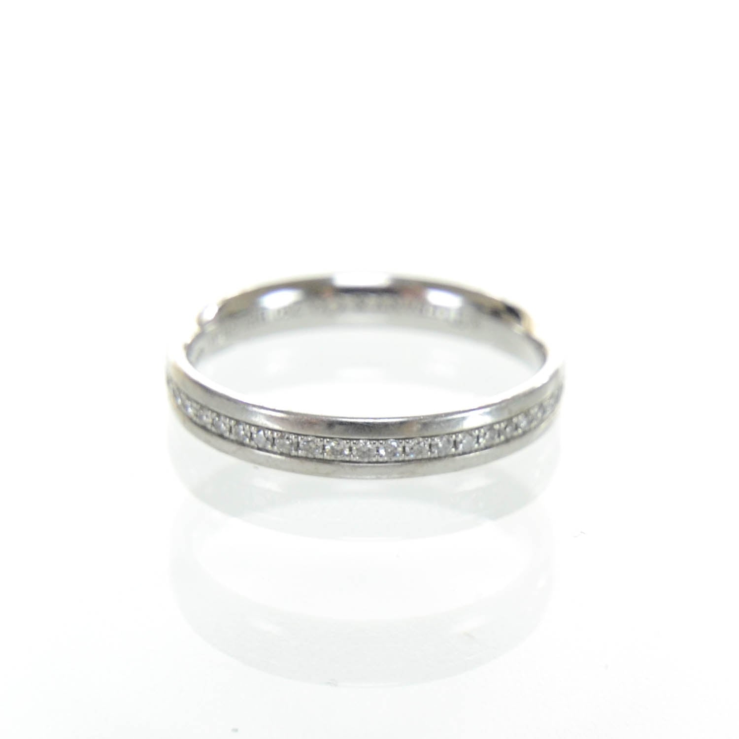 Tiffany 18k White Gold and Diamond Metro Ring Size 6 1 of 5
