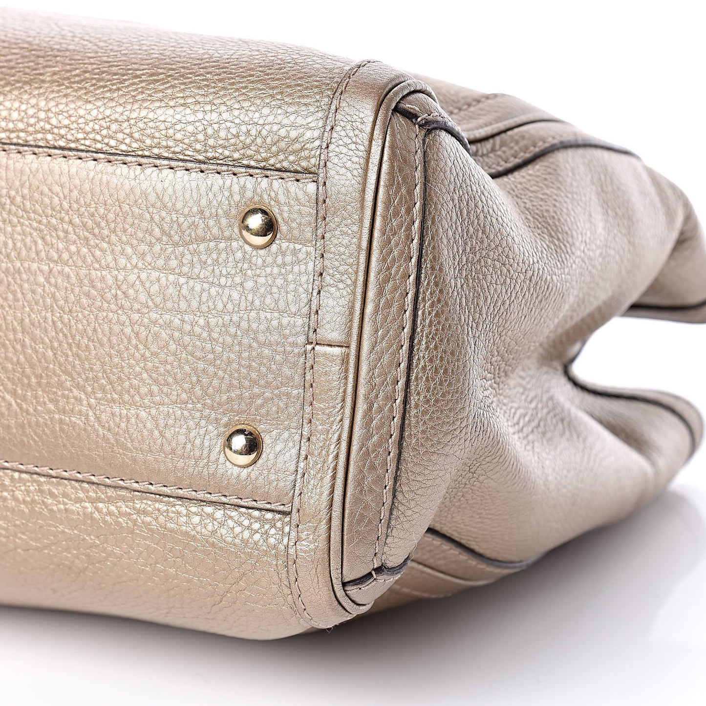Metallic Pebbled Calfskin Medium Bella Tote Gold