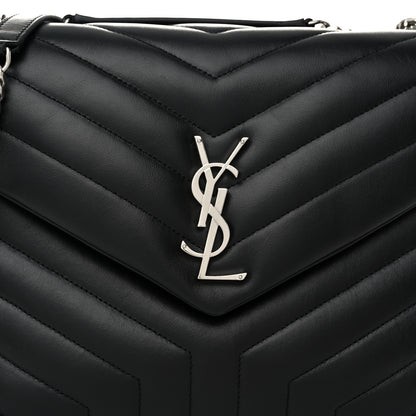 Saint Laurent Calfskin Y Quilted Monogram Medium Loulou Chain Satchel Black 8 of 10