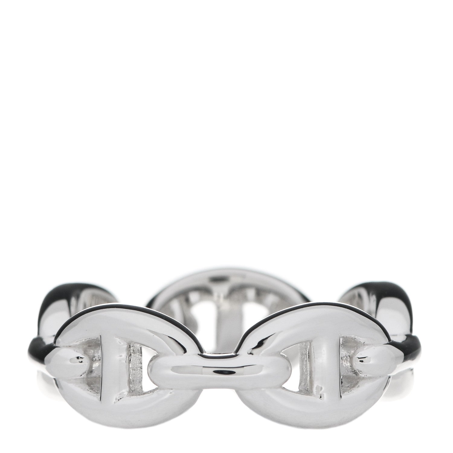 Hermes Sterling Silver PM Chaine d'Ancre Enchainee Band Ring 54 6.75 3 of 7