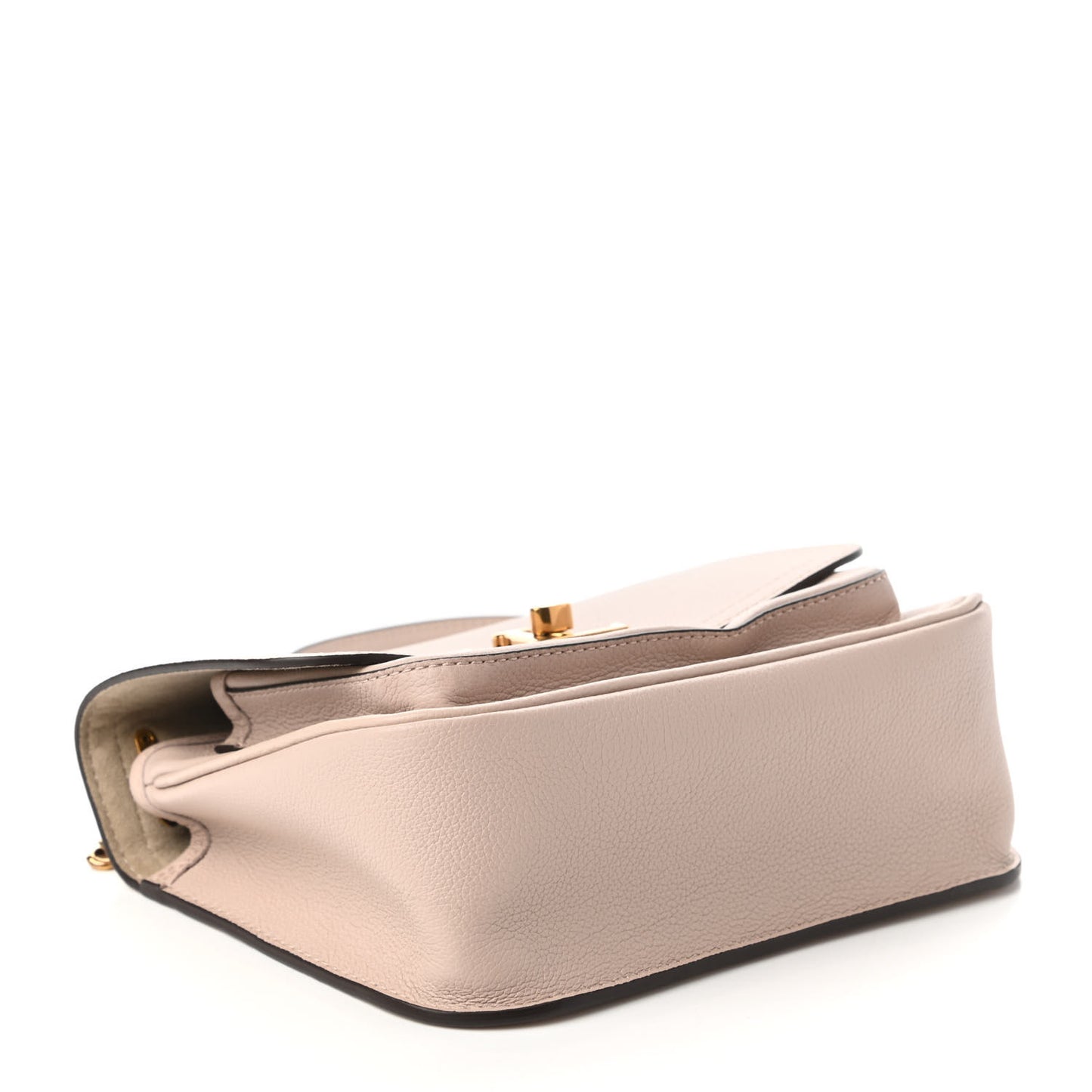 Grained Calfskin Lockme Chain Bag Greige