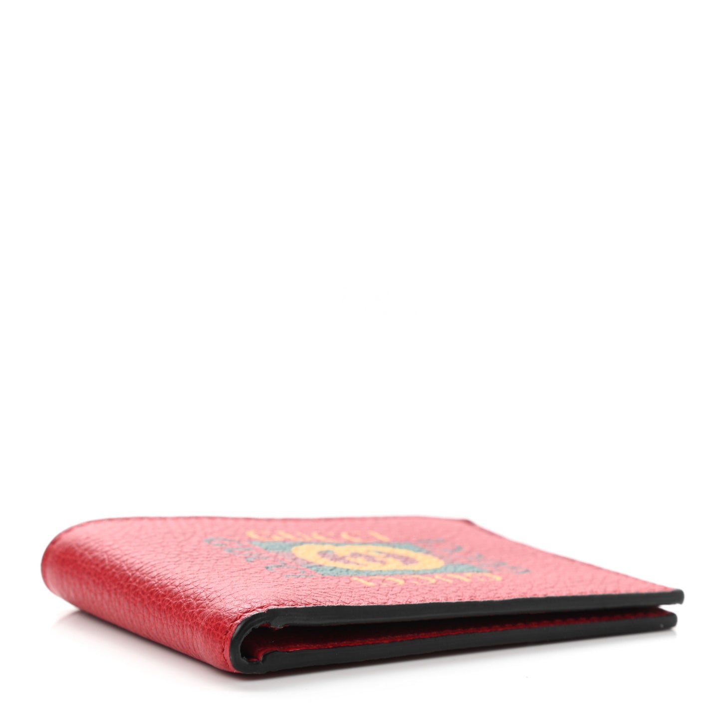 Calfskin Logo Bi-Fold Short Wallet Red
