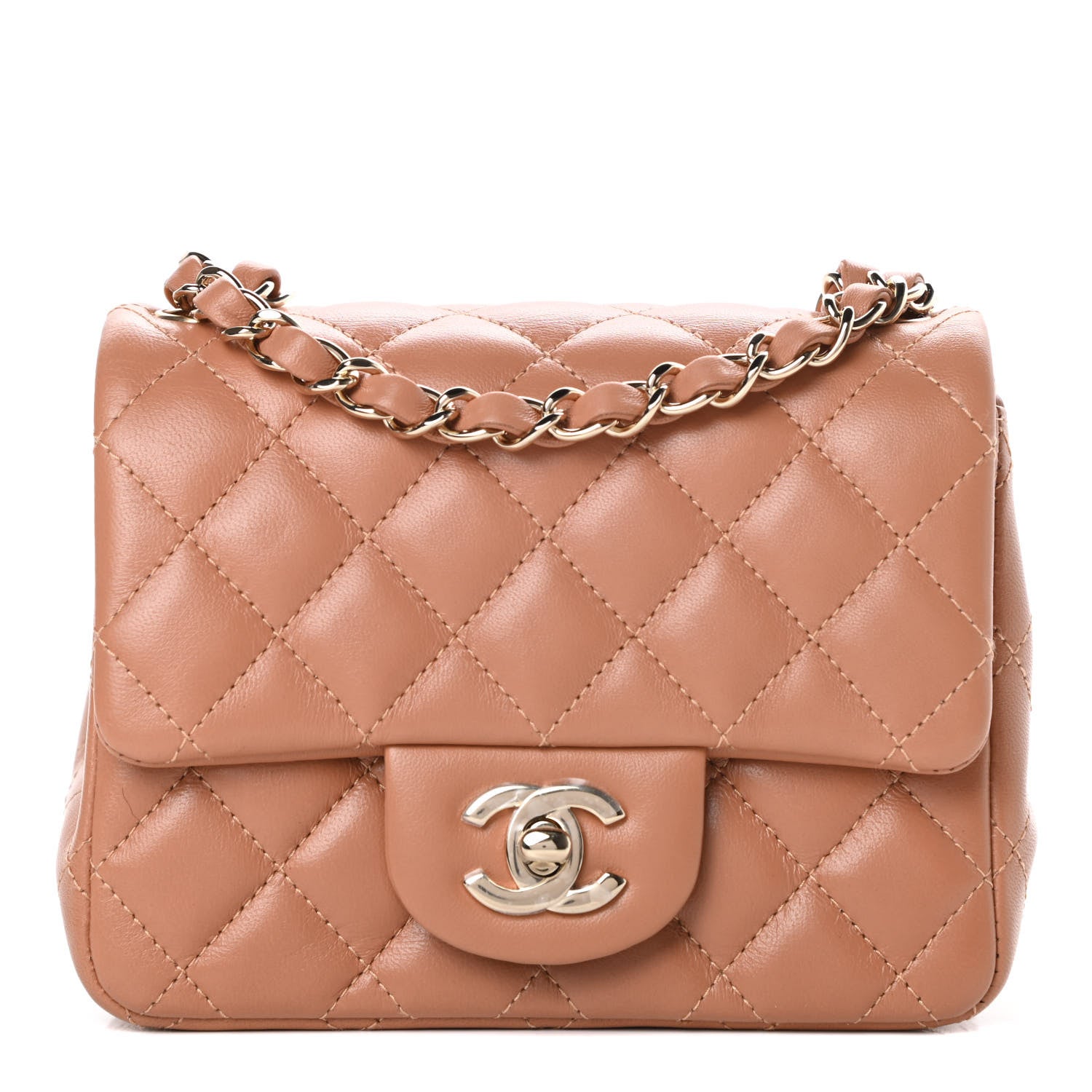 Chanel Lambskin Quilted Mini Square Flap Brown 1 of 10