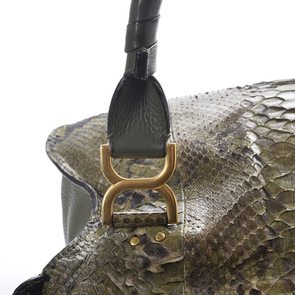 Chloe Python Calfskin Medium Marcie Satchel Green 9 of 10