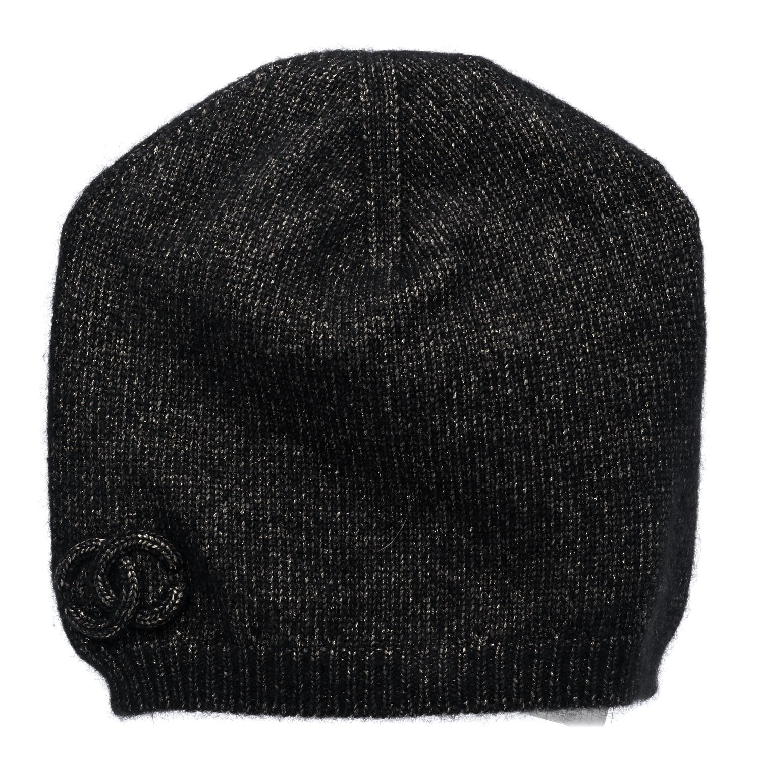 Chanel Cashmere Blend CC Beanie Hat Black Multicolor 1 of 4