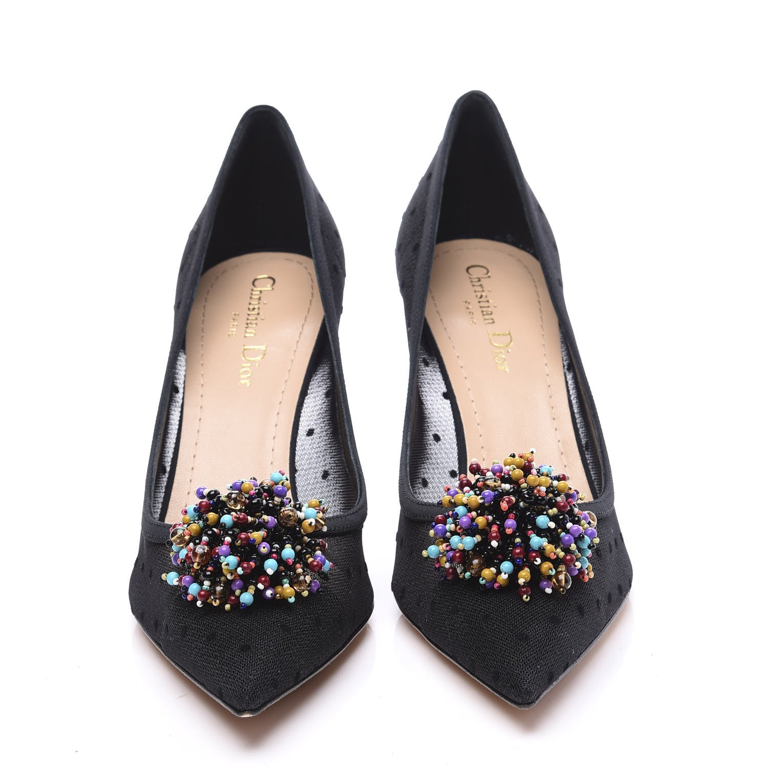 Christian Dior Mesh Blossom Pumps 39.5 Black 3 of 9