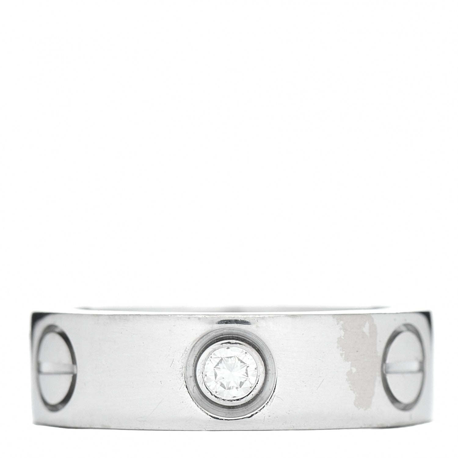 Cartier 18K White Gold 3 Diamond 5.5mm LOVE Ring 49 4.75 1 of 4