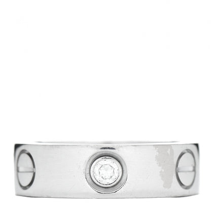 Cartier 18K White Gold 3 Diamond 5.5mm LOVE Ring 49 4.75 1 of 4