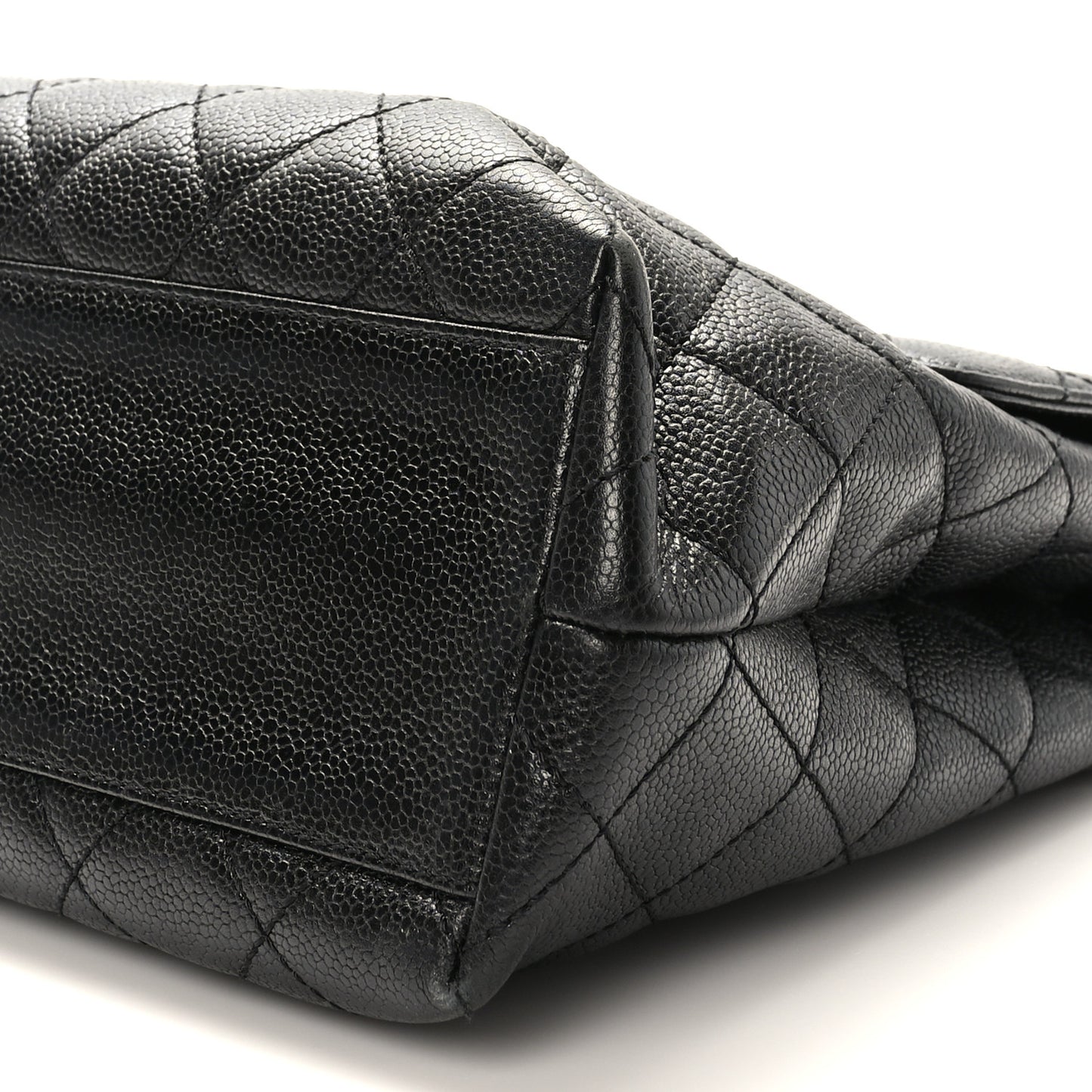 Caviar Quilted Jumbo Kelly Flap Black
