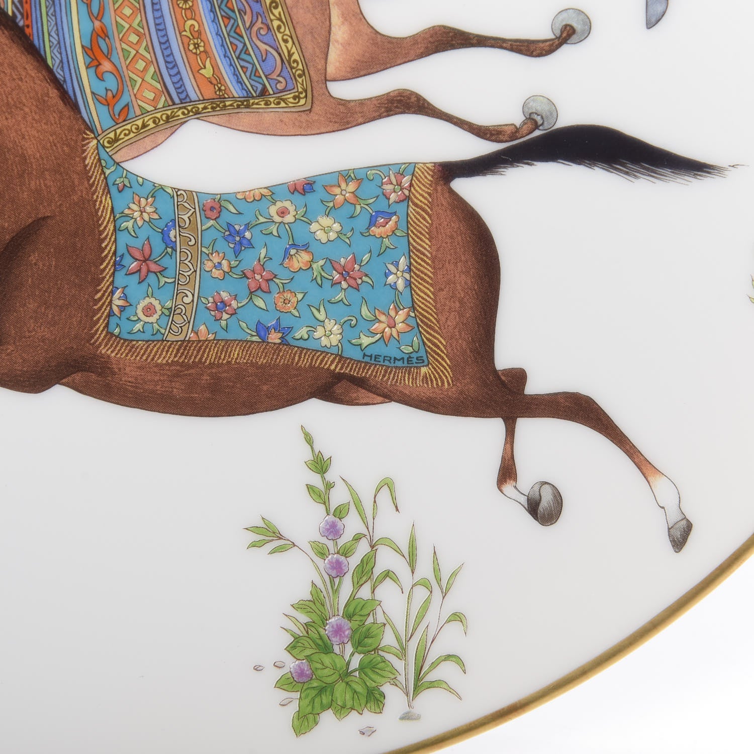 Hermes Porcelain Cheval D'Orient Dessert Plate 5 of 6