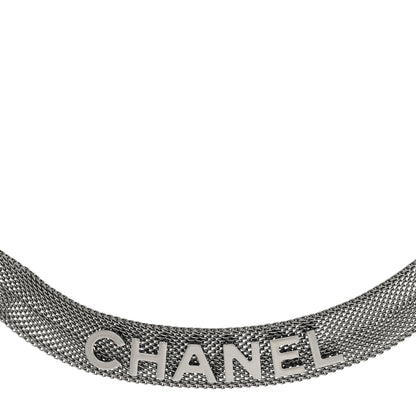 Chanel Mesh Logo Choker Necklace Ruthenium 1 of 7