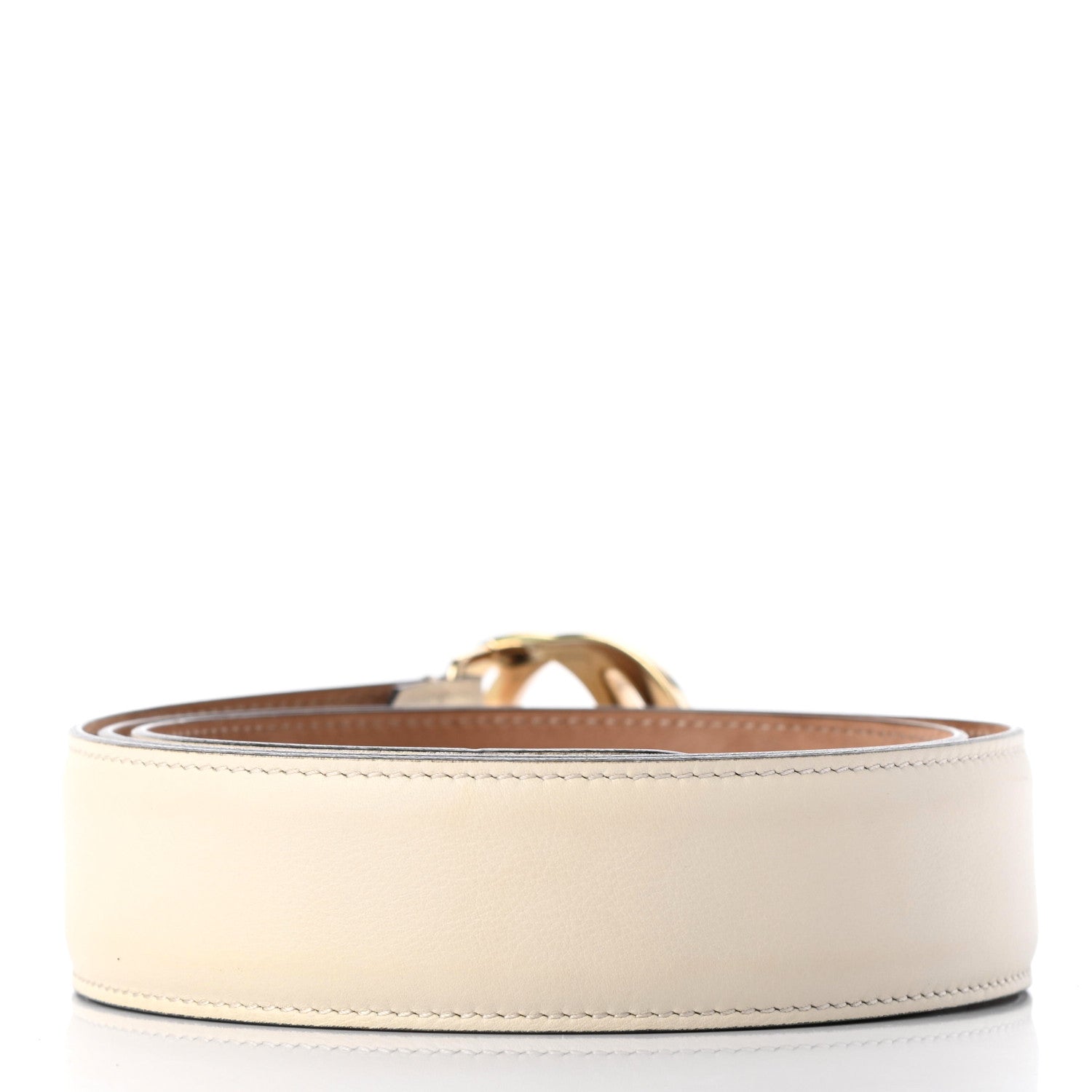 Gucci Calfskin Interlocking G 37mm Belt 90 36 Mystic White 2 of 5