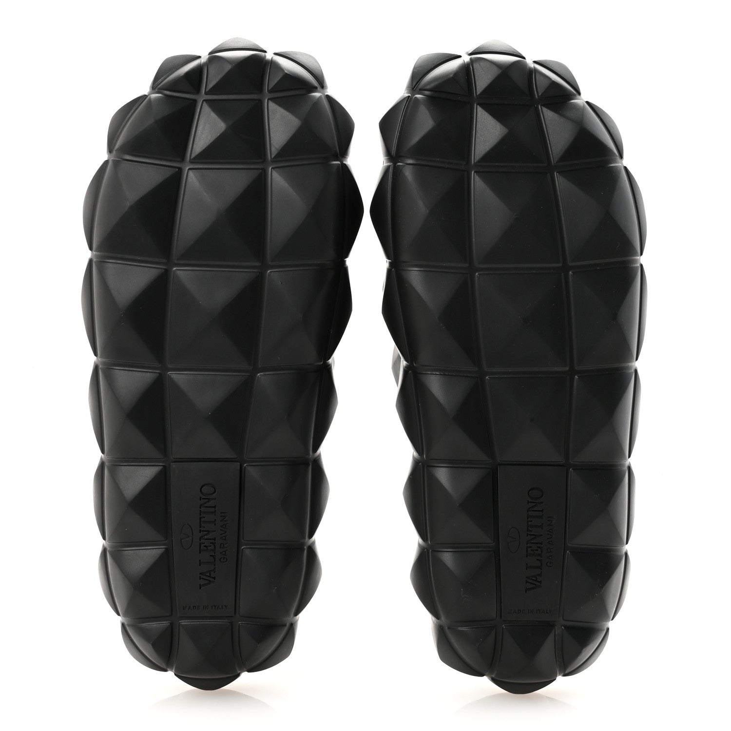 Valentino Garavani Rubber Roman Stud Turtle Slide Sandals 36 Black 6 of 8