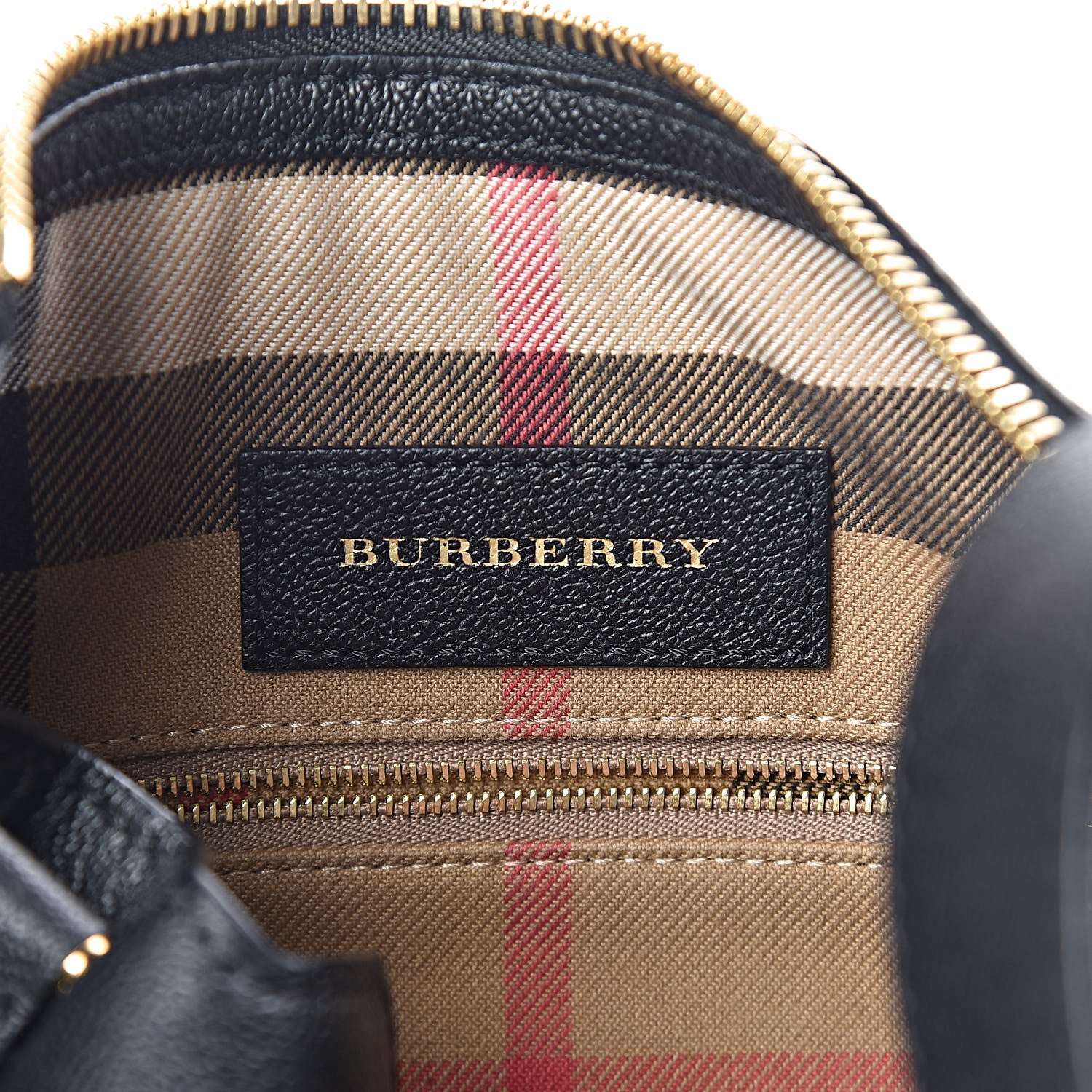 Burberry Soft Grain Calfskin House Check Small Helmsley Crossbody Black 6 of 10