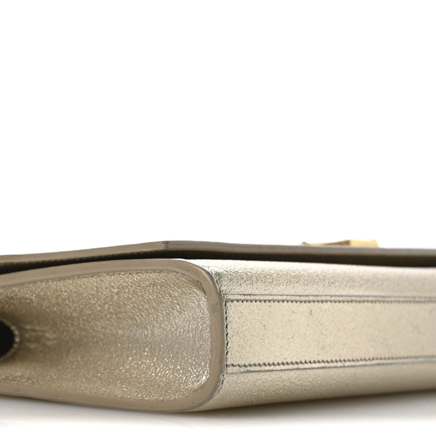 Metallic Textured Calfskin Classic Monogram Cassandre Clutch Pale Gold