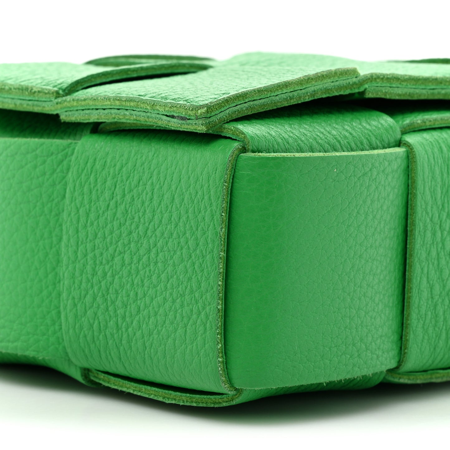 Grained Calfskin Maxi Intrecciato Cassette Crossbody Bag Parakeet