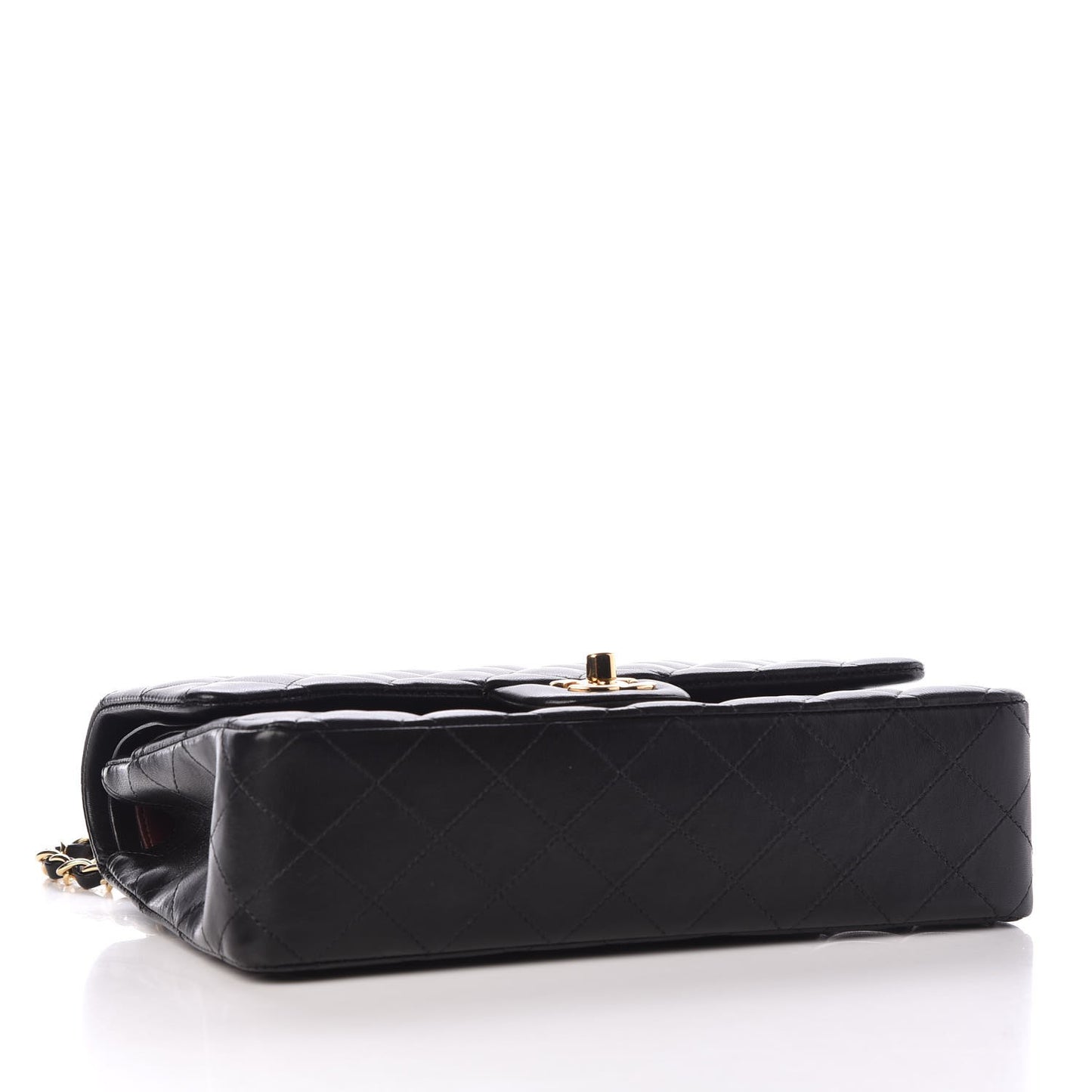 Lambskin Quilted Medium Double Flap Black