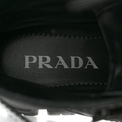 Prada Spazzolato Rois Nylon Metal Triangle Logo Monolith Pouch Pocket 55mm Boots 36 Black 7 of 8