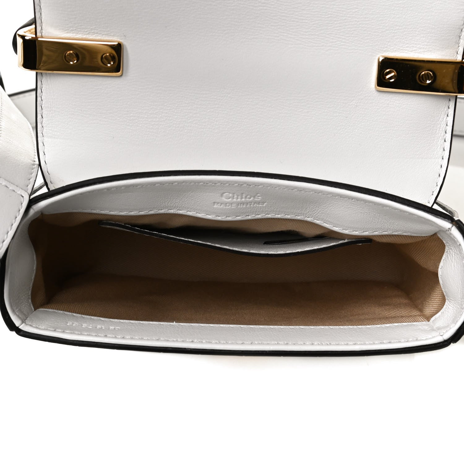 Chloe Calfskin Crocodile Embossed Mini C Double Carry Brilliant White 5 of 12