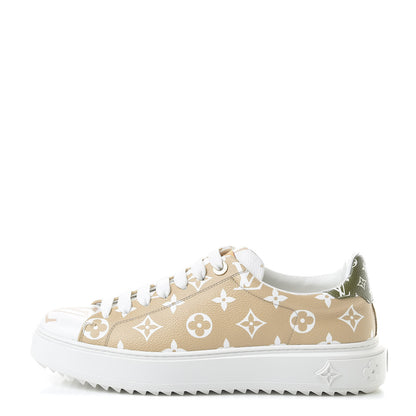Louis Vuitton Monogram Giant Time Out Sneakers 41 Kaki White Beige 1 of 10