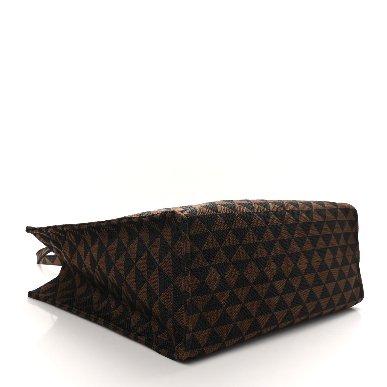 Prada Jacquard Saffiano Triangolo Symbole Embroidered Shopping Tote Black Corda 4 of 9