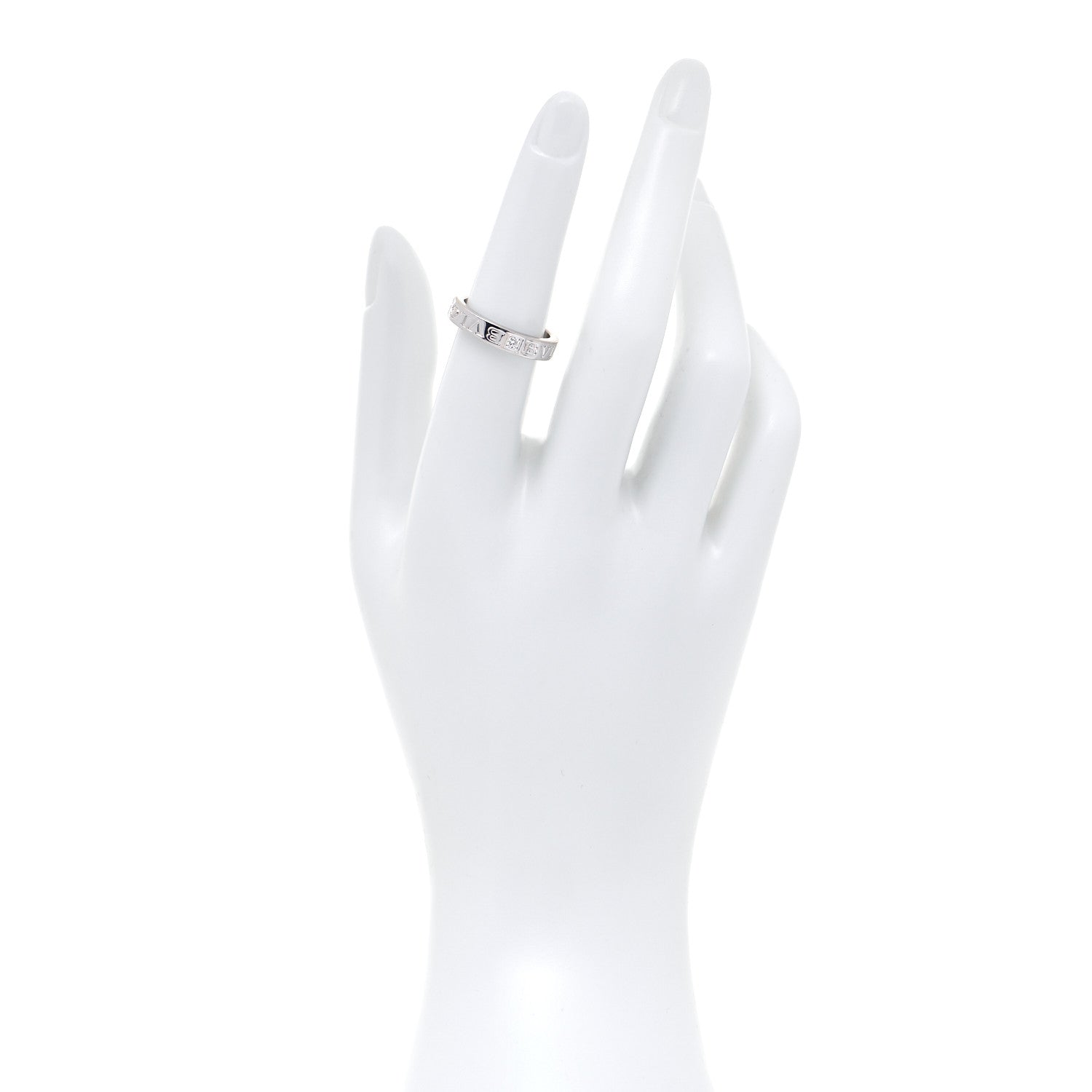 Bulgari 18K White Gold Diamond B.Zero1 Essential Band Ring 53 6.5 4 of 8