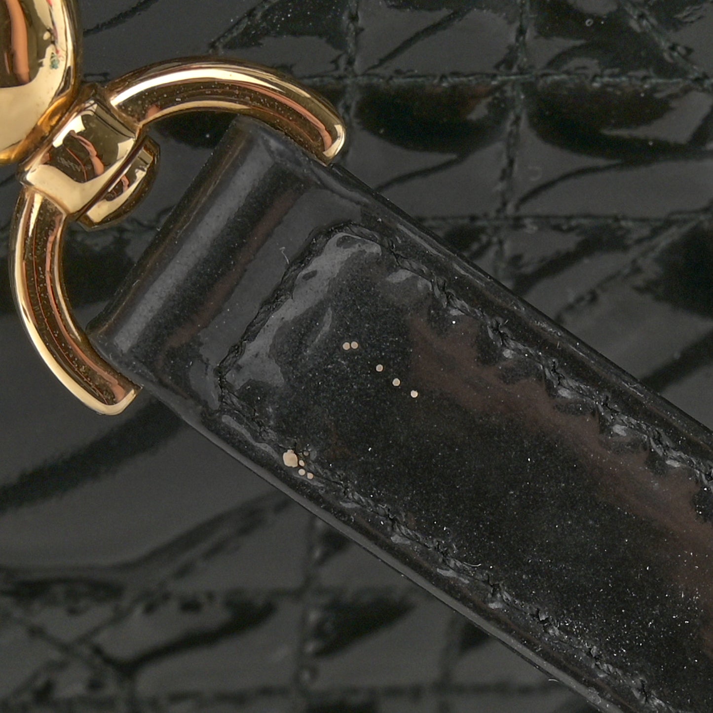 Patent Cannage Large Lady Dior Black