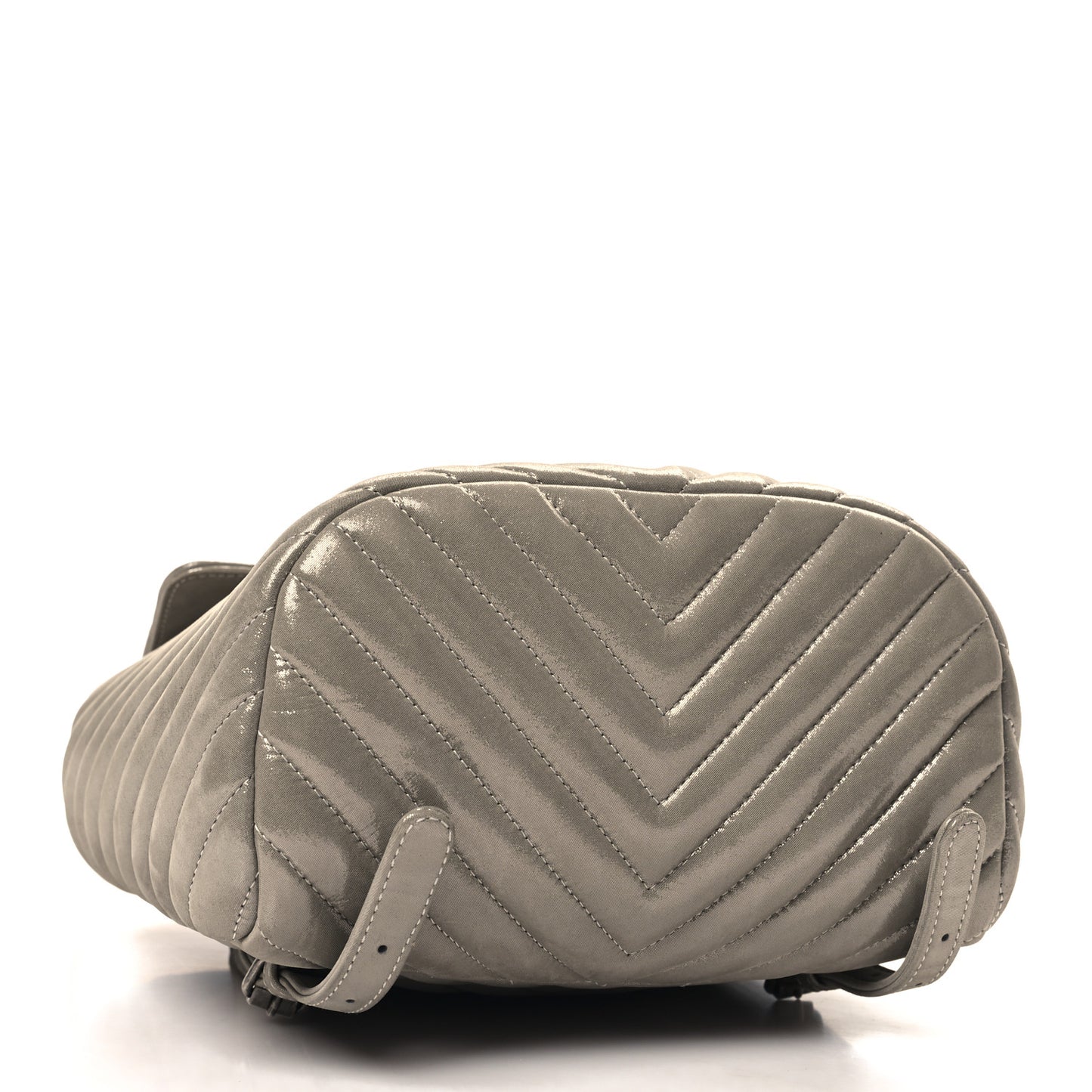 Iridescent Calfskin Chevron Quilted Small Urban Spirit Backpack Silver