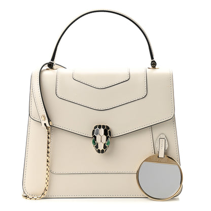 Bulgari Calfskin Serpenti Forever Top Handle White 1 of 10