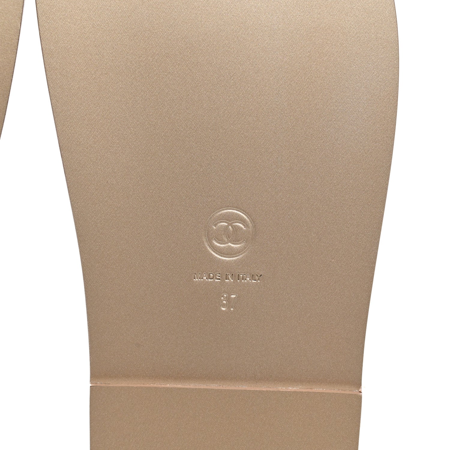 Chanel Iridescent Lambskin Quilted CC Dad Sandals 37 Light Bronze 6 of 9
