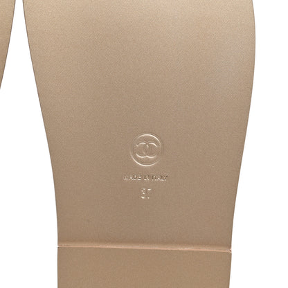 Chanel Iridescent Lambskin Quilted CC Dad Sandals 37 Light Bronze 6 of 9