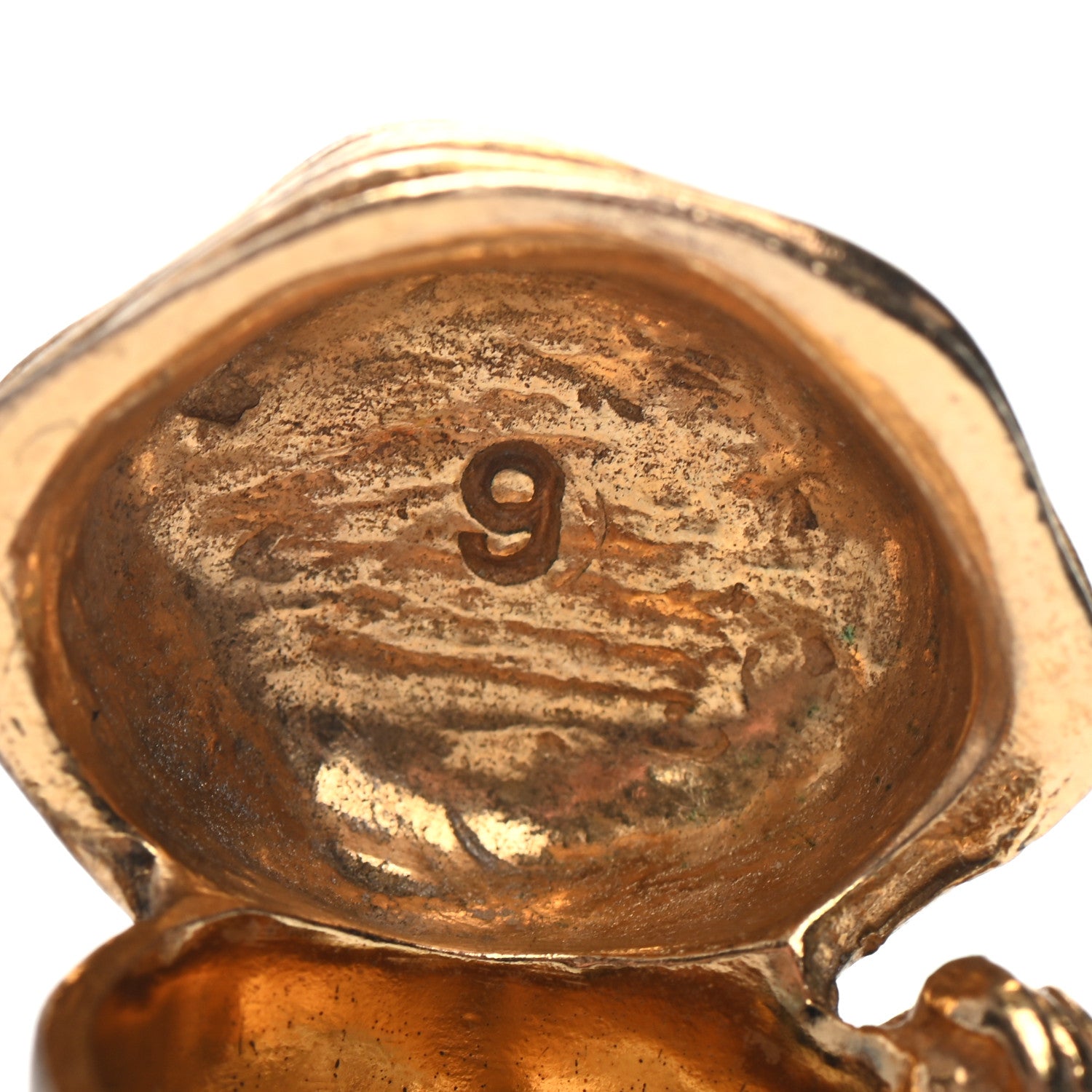 Saint Laurent Enamel Arty Ring 6 Gold White 5 of 5