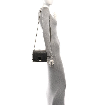 Jimmy Choo Smooth Calfskin Lockett Petite Shoulder Bag Vintage Silver 2 of 9